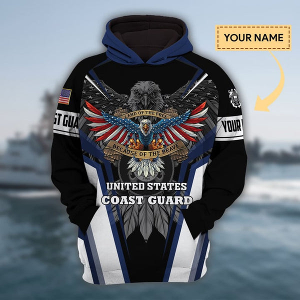 Maxcorners Custom Name Premium Unique Veteran All Over Printed Hoodie