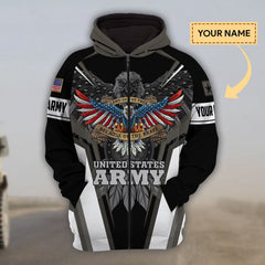 Maxcorners Custom Name Premium Unique Veteran Hoodie All Over Printed