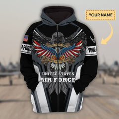 Maxcorners Custom Name Premium Unique Veteran All Over Printed Hoodie