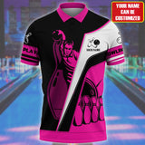 Maxcorners Bowling Player Multicolor Customized Name 3D Polo Shirt