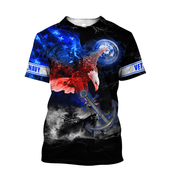 Maxcorners US Veteran - All Over Printed U.S Navy Galaxy Unisex Shirts