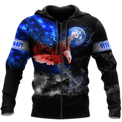 Maxcorners US Veteran - All Over Printed U.S Navy Galaxy Unisex Shirts