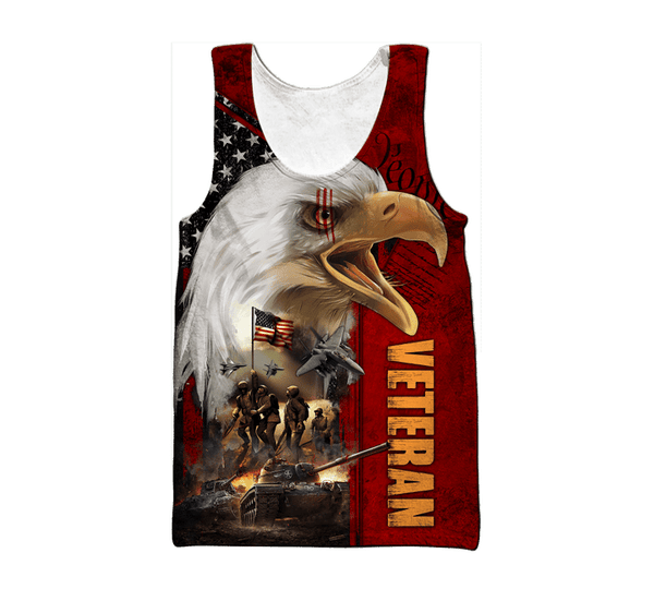 Maxcorners US Veteran - All Over Printed U.S Veteran Red Unisex