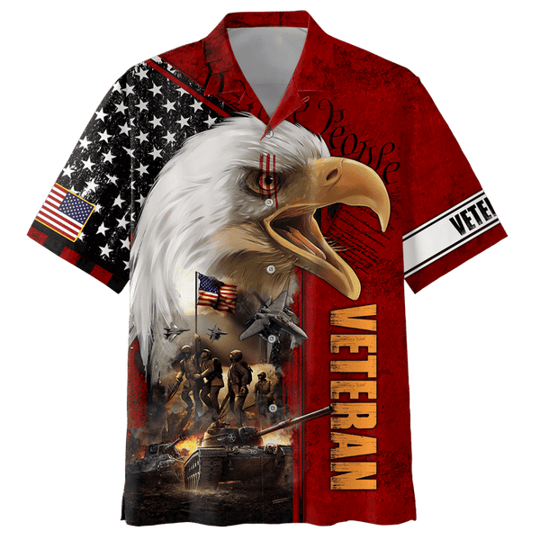 Maxcorners US Veteran - All Over Printed U.S Veteran Red Unisex