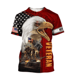 Maxcorners US Veteran - All Over Printed U.S Veteran Red Unisex