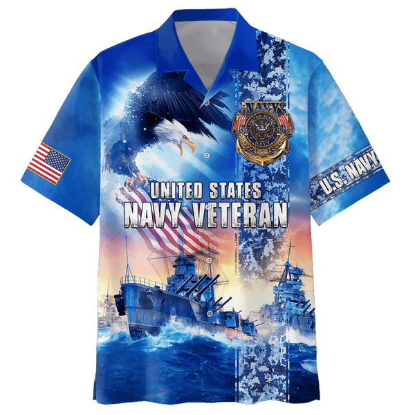 Maxcorners US Veteran - All Over Printed U.S Navy Veteran Unisex Shirts