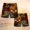 Maxcorners Skull Fire Tshirts, Trucker T shirts, Trucker Men Beach Shorts, Tshirt And Board Shorts