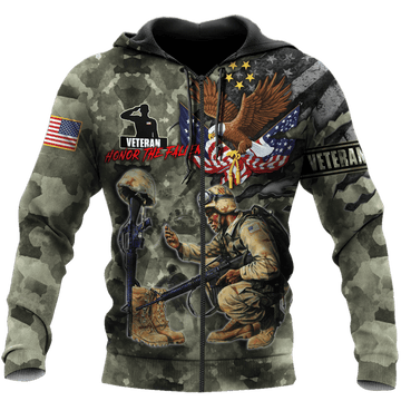 Maxcorners US Veteran - Honor The Fallen - Eagle U.S Veteran Unisex Shirts