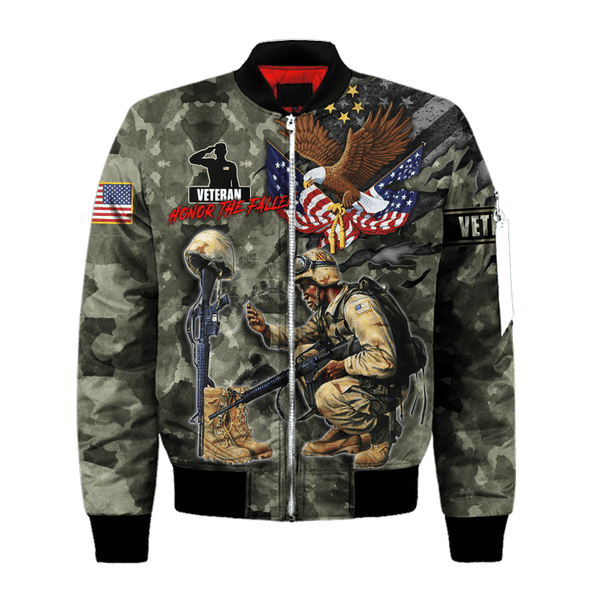 Maxcorners US Veteran - Honor The Fallen - Eagle U.S Veteran Unisex Shirts