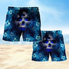 Maxcorners Skull Blue Mens Board Shorts