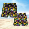 Maxcorners Skull Yellow Flower Mens Board Shorts