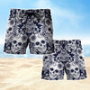 Maxcorners Skull Blue Flower Mens Board Shorts