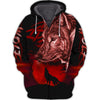 Maxcorners Wolf Red Background 3D Shirt