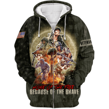 Maxcorners US Veteran - Home Of The Free Because Of The Brave Unisex Shirts