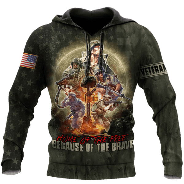Maxcorners US Veteran - Home Of The Free Because Of The Brave Unisex Shirts