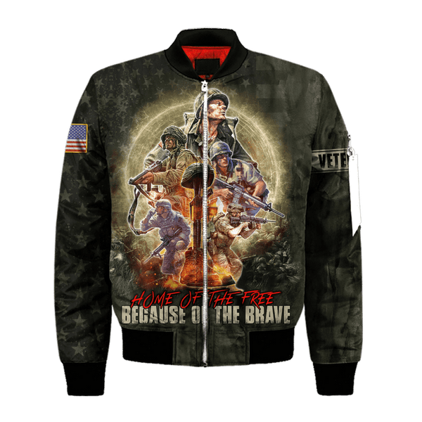 Maxcorners US Veteran - Home Of The Free Because Of The Brave Unisex Shirts