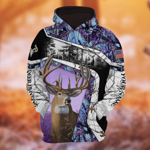 Maxcorners Personalized Name The Unique Hunting Hoodie & Zip Hoodie 3D Multicolor