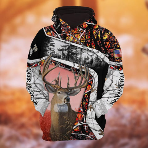 Maxcorners Personalized Name The Unique Hunting Hoodie & Zip Hoodie 3D Multicolor