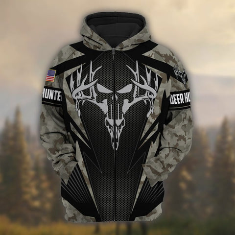 Maxcorners Personalized Name The Best Deer Hunting Hoodie & Zip Hoodie Camo Style 3D Multicolor