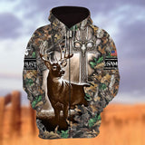 Maxcorners Personalized Name The Uniqe Deer Hunting 3D Hoodie & Zip Hoodie