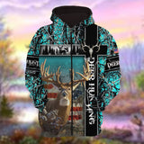 Maxcorners Personalized Name The Premium Deer Hunting Colorful 3D Hoodie & Zip Hoodie