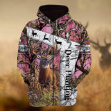 Maxcorners Personalized Name Deer Hunting  3D Hoodie & Zip Hoodie