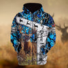 Maxcorners Personalized Name Deer Hunting  3D Hoodie & Zip Hoodie