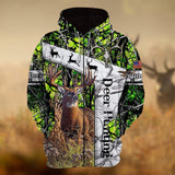 Maxcorners Personalized Name Deer Hunting  3D Hoodie & Zip Hoodie