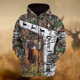 Maxcorners Personalized Name Deer Hunting  3D Hoodie & Zip Hoodie