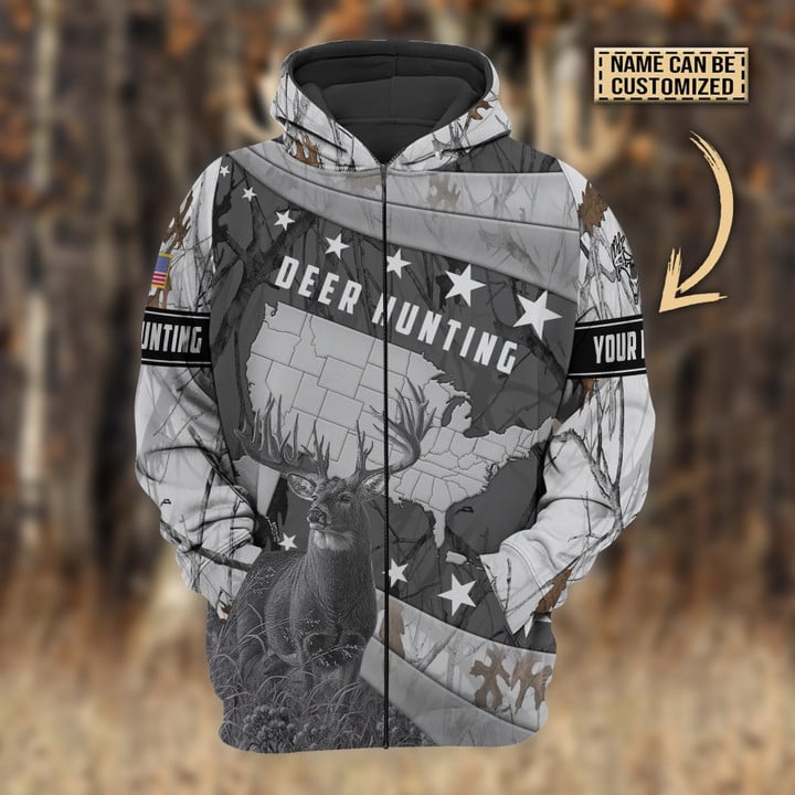 Maxcorners Personalized Name Premium Deer Hunting Hoodie & Zip Hoodie 3D Multicolor