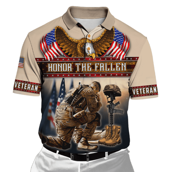 Maxcorners US Veteran - Us Veteran - Honor The Fallen Beige Shirt