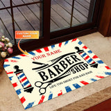 Maxcorners Barber Shop Vintage Personalized Doormat