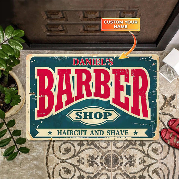 Maxcorners HairCut And Shave Personalized Doormat