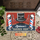 Maxcorners Personalized Name & Year Barber Shop Welcome To Doormat