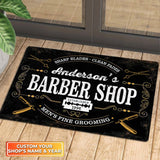 Maxcorners Barber Shop Men's Fine Grooming Doormat Personalized Name & Year