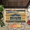 Maxcorners Barber Shop Real Men's Style Doormat Personalized Name & Year