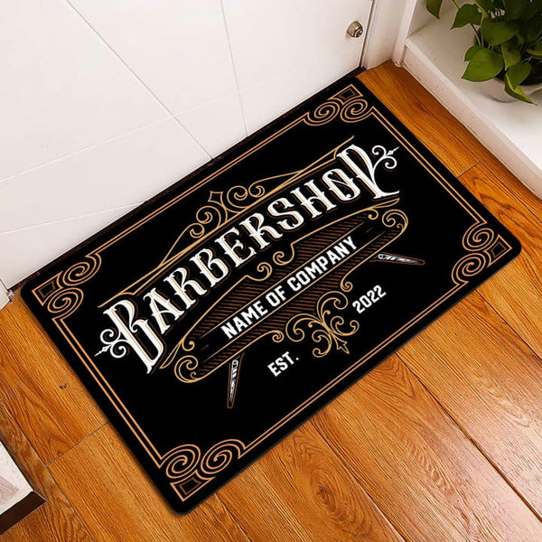 Maxcorners Personalized Name & Year Barber Shop Doormat