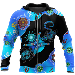 Maxcorners Aboriginal Naidoc Week Blue Turtle Lizard Shirts