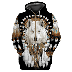 Maxcorners Love Wolf Native American Unisex