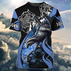 Maxcorners Blue Dragon Tattoo 3D Full Print ShirtsSO2612