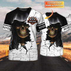 Maxcorners Custom Name Skull And Motorcycles Limited Edition Shirt 3D