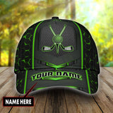 Maxcorners Golf Green And Black Hexagon Pattern Customized Name All Over Printed Cap