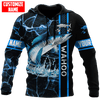 PERSONALIZED GONE FISHING BLUE WAHOO SALTWATER FISH FISHING FISHERMAN ALL OVER PRINTED COMBO HOODIE AND SWEATPANT