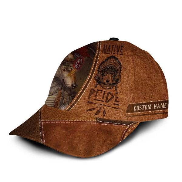 Maxcorners Personalized Wolf Feather Hat Native American Cap