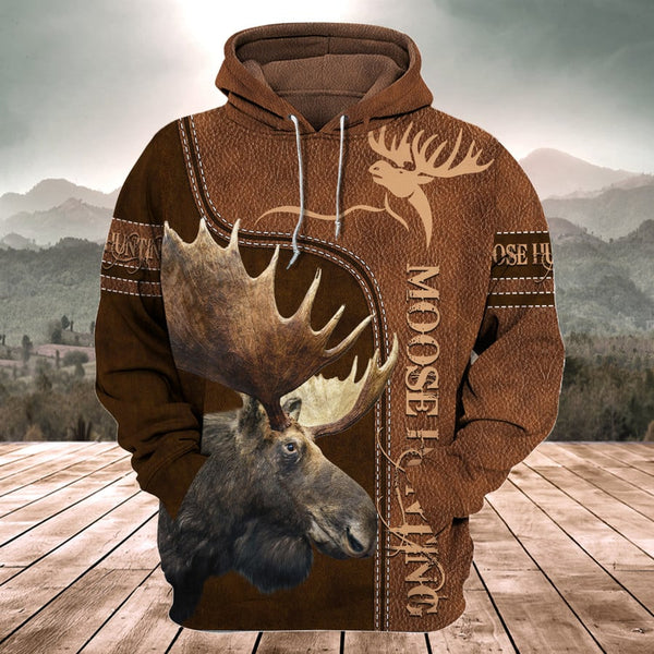 Maxcorners Moose Hunting All Over Printed Unisex HM - Shirts