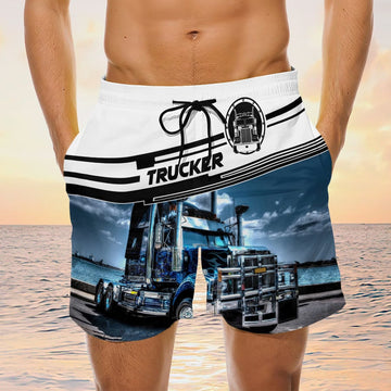 Maxcorners Tow Truck Driver Shorts, Trucker Men's Swim Trunks, Trucker Shorts, Truck Shorts