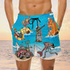Maxcorners Flamingo Skull On The Beach Funny Mens Board Shorts