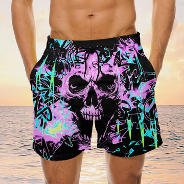 Maxcorners  Skull Graffiti Mens Board Shorts