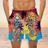 Maxcorners Skull Chill Tropical Summer Aloha Mens Board Shorts