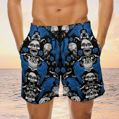 Maxcorners Blue Skull Lover Mens Board Shorts